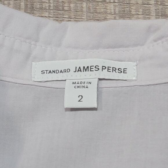 Standard James Perse Button Up Roll Tab Sleeve Shirt Size 2 Medium Side Panel - Picture 3 of 8